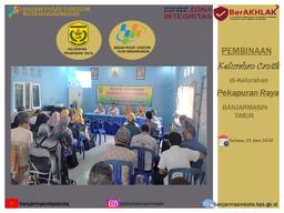 Pembinaan Kelurahan Cantik 2024 di Kelurahan Pekapuran Raya Banjarmasin Timur