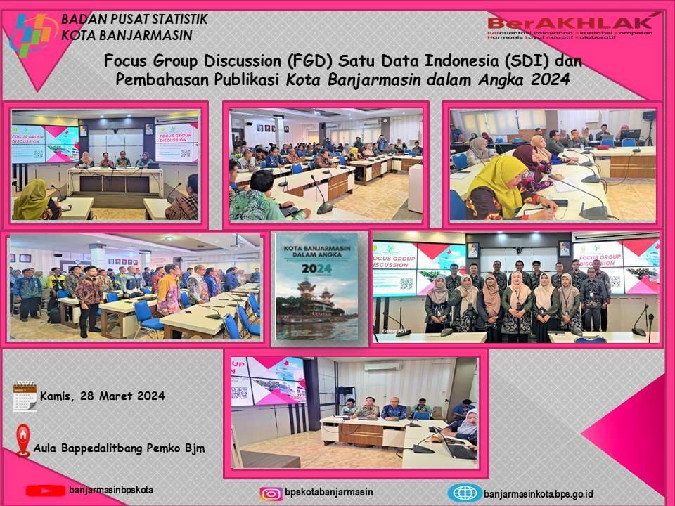  FGD Satu Data Indonesia (SDI) dan Pembahasan Publikasi Kota Banjarmasin dalam Angka 2024